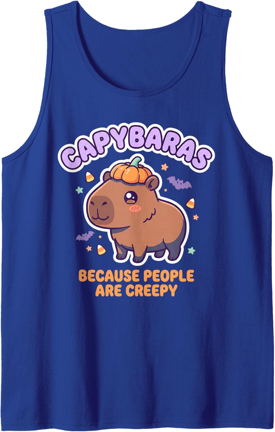 Capybaras Because People are Creepy Sleeveless Tank Top - Royal Blue