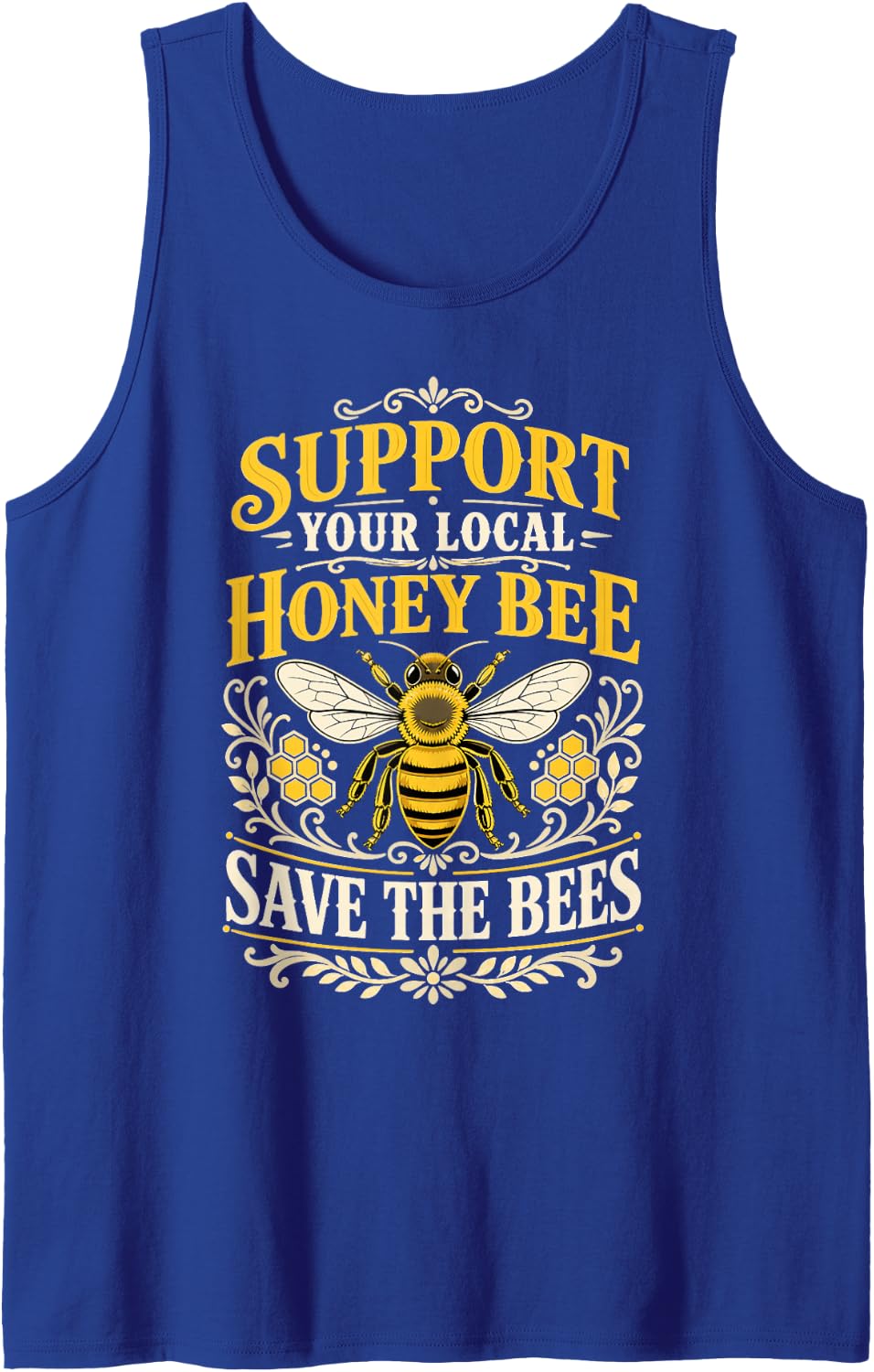 Support Bees Beekeeper Honey Beekeeping Save The Bees Sleeveless Tank Top - Royal Blue