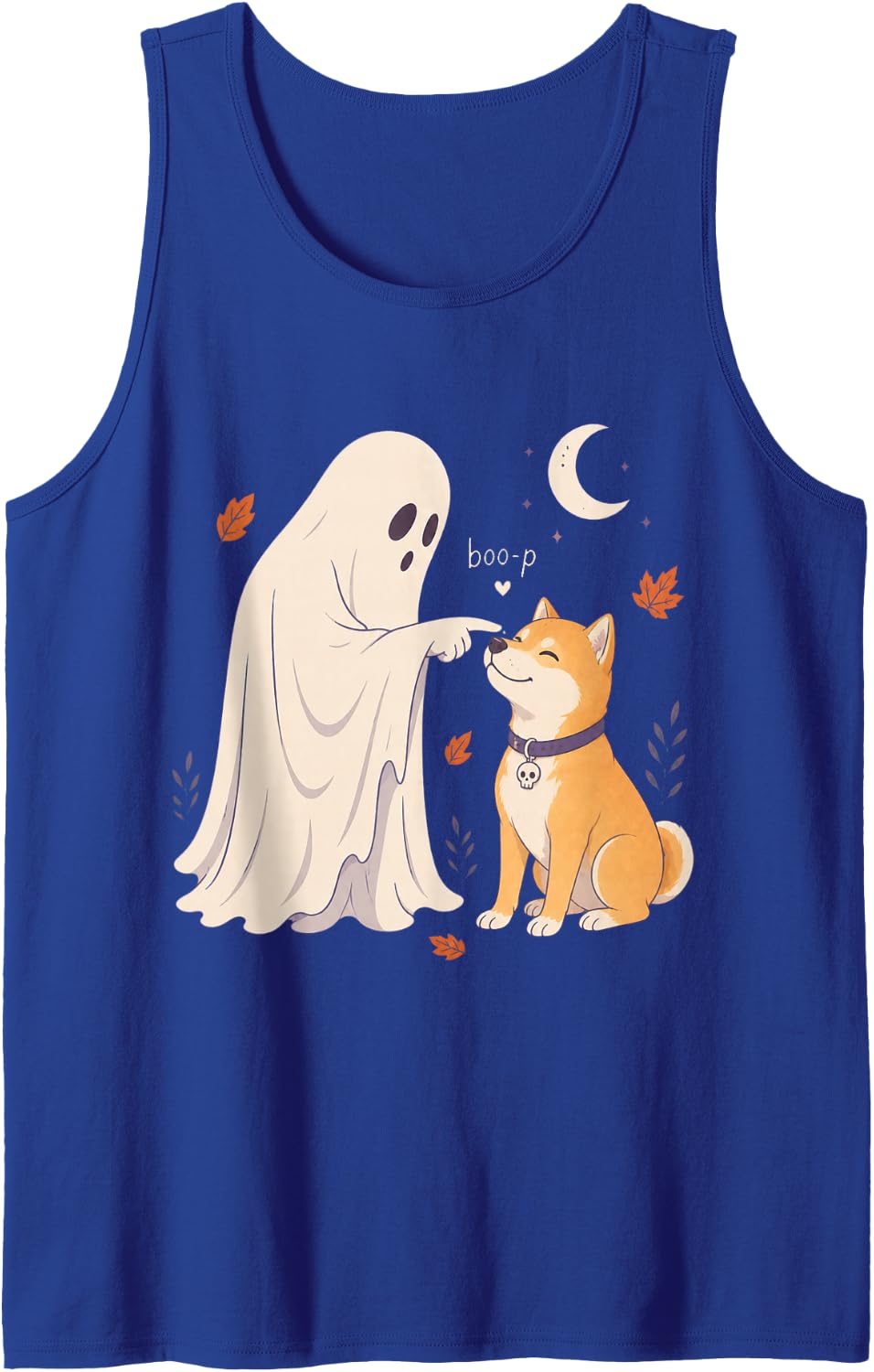 Funny Ghost Shiba Inu Dog Boop Halloween Women Men Tank Top - Royal Blue