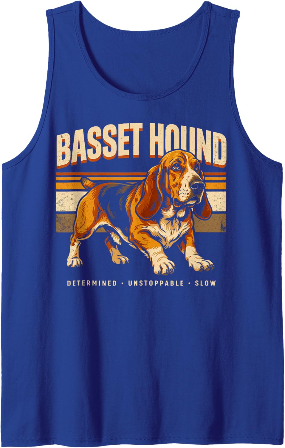 Determined Unstoppable Slow Basset Hound Sleeveless Tank Top - Royal Blue
