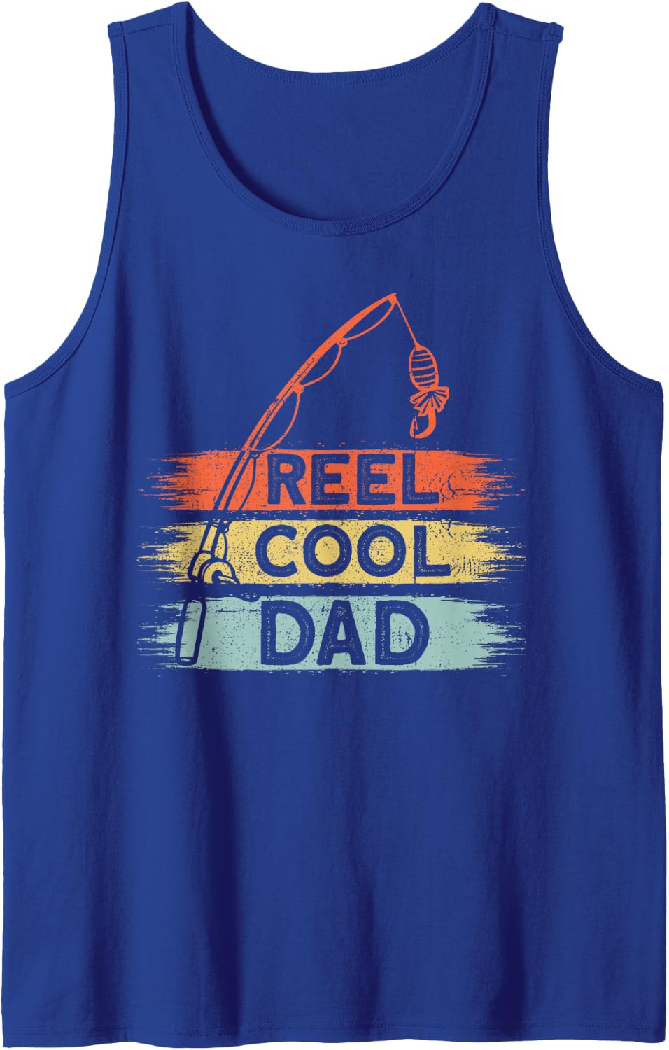 Men's Reel Cool Dad Fathers Day Sleeveless Tank Top - Royal Blue