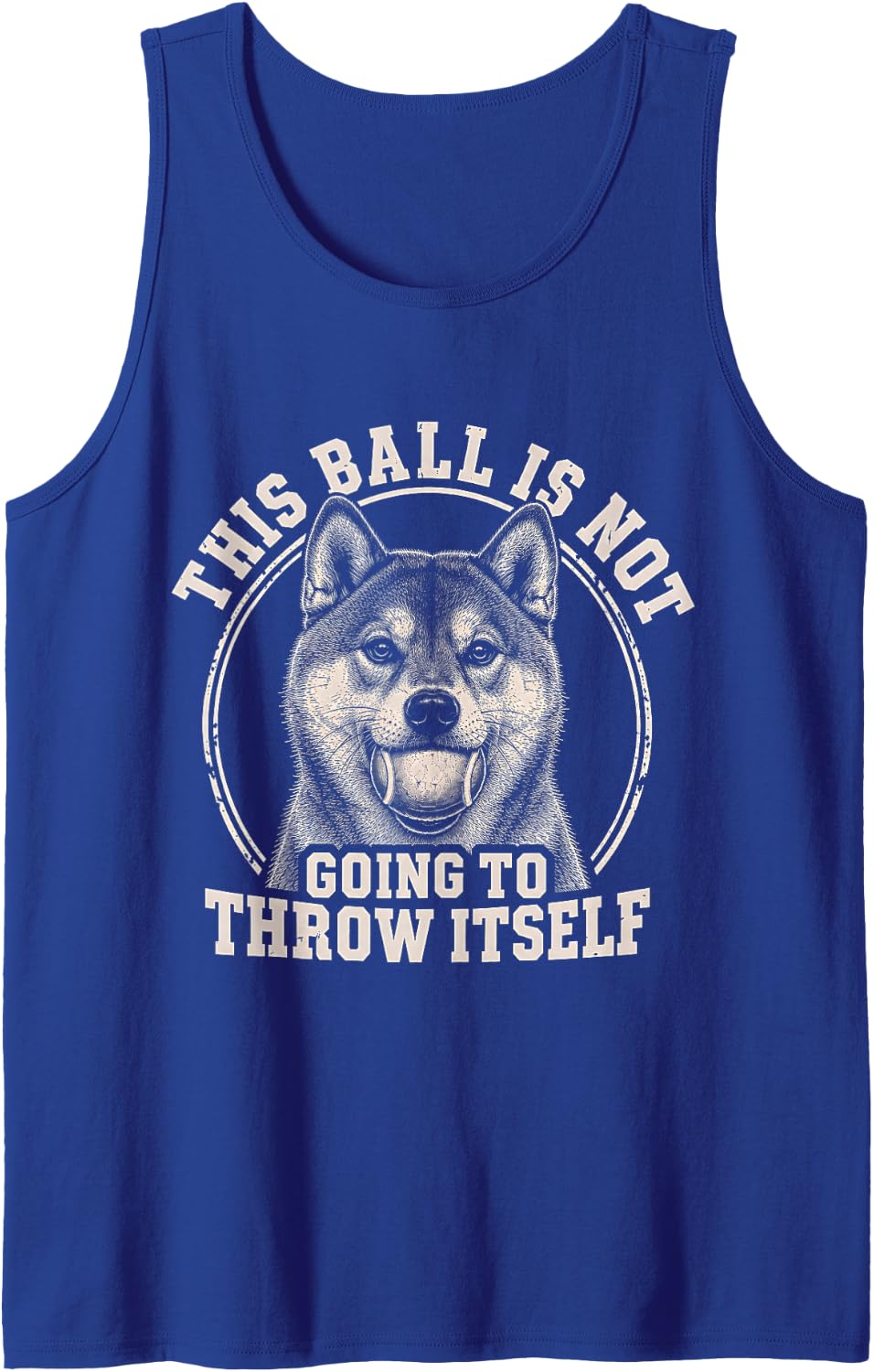 Shiba Inu Ball Sleeveless Tank Top - Royal Blue