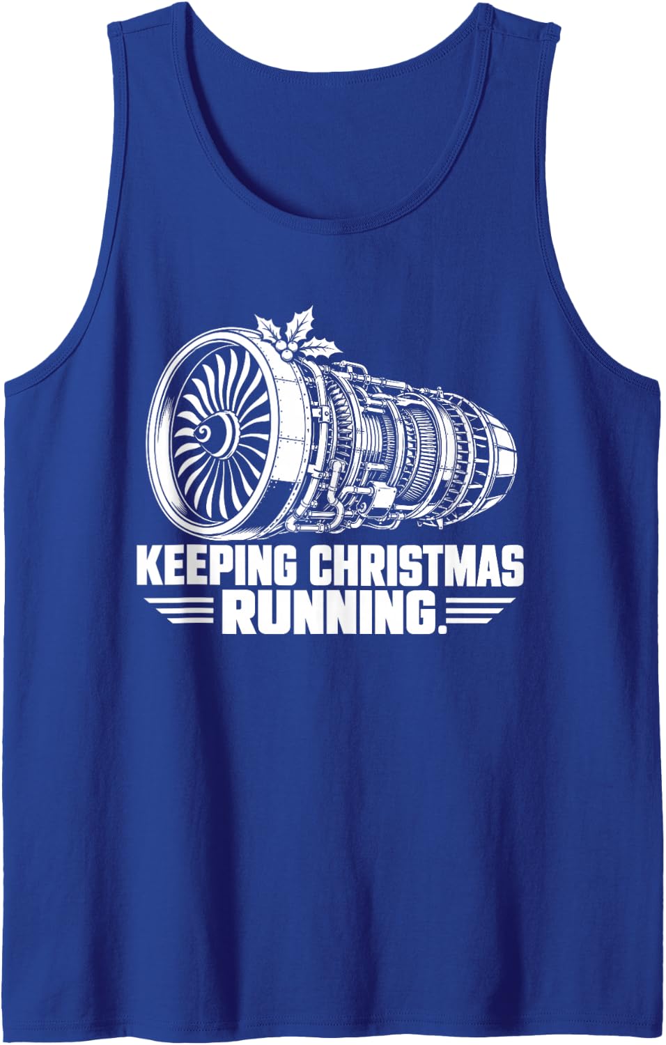 Keeping Christmas Running Aircraft Mechanic Sleeveless Tank Top - Royal Blue