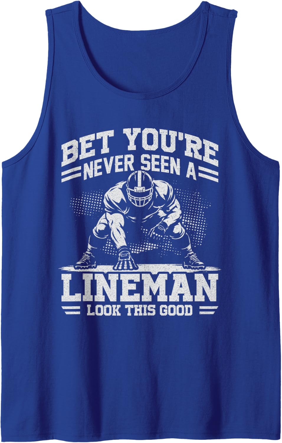 Offensive Lineman Football Player Position Performance Gifts Sleeveless Tank Top - Royal Blue