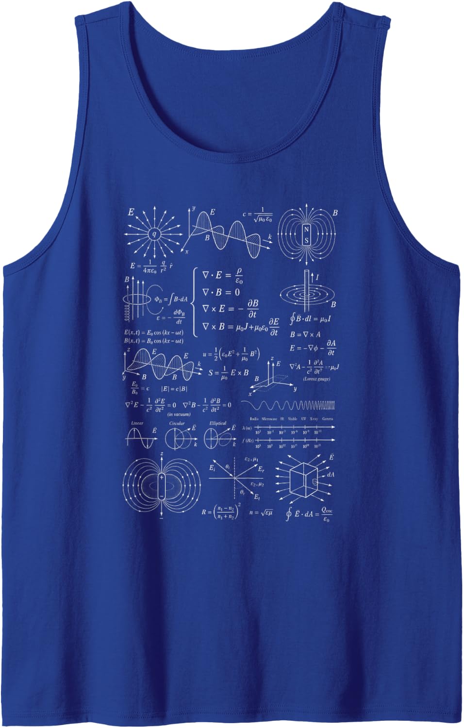 Maxwell's Equations Electromagnetism Physics Science Sleeveless Tank Top - Royal Blue