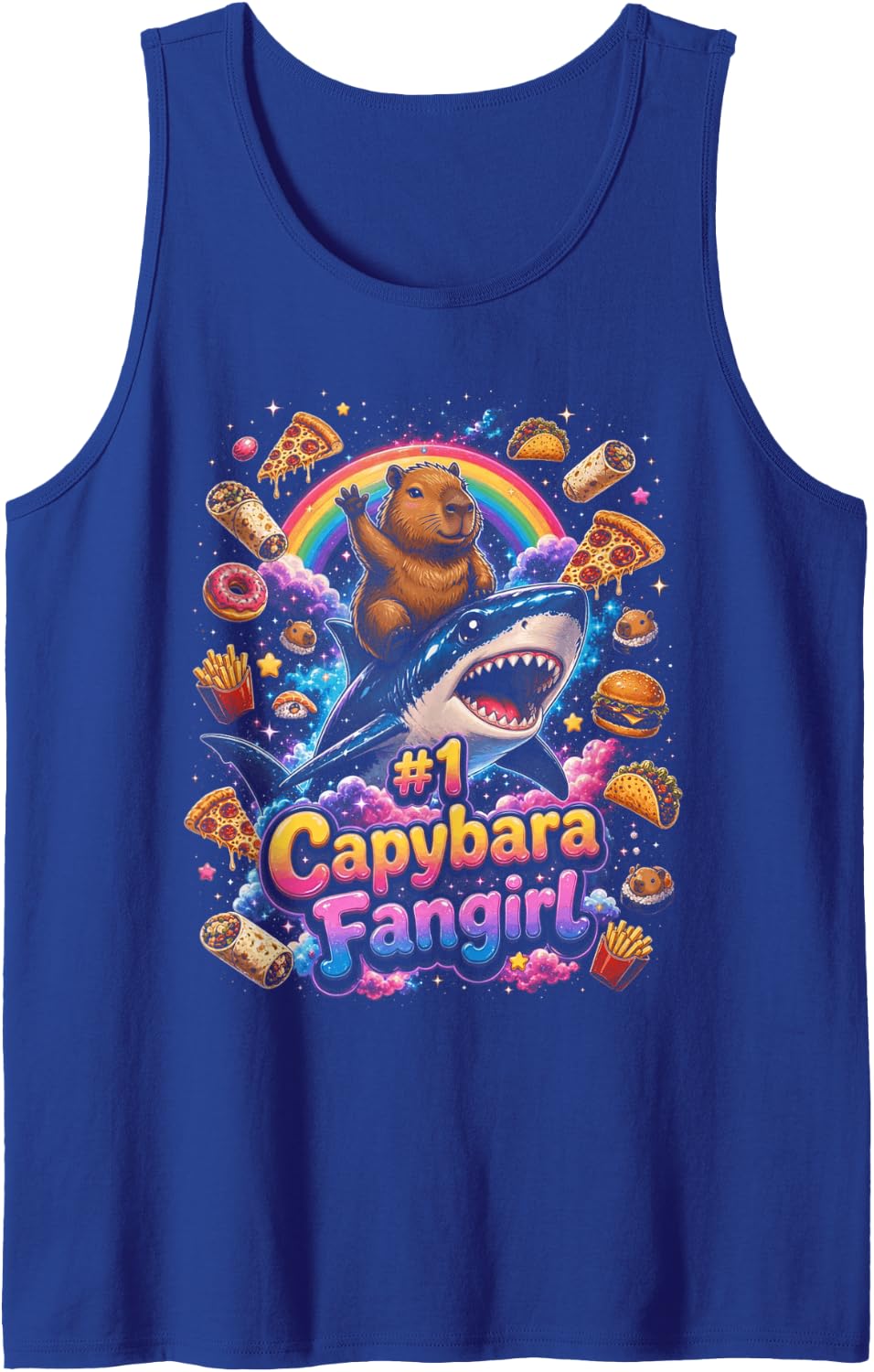 #1 Capybara Fangirl | Womens Capybara | Girls Capybara Sleeveless Tank Top - Royal Blue