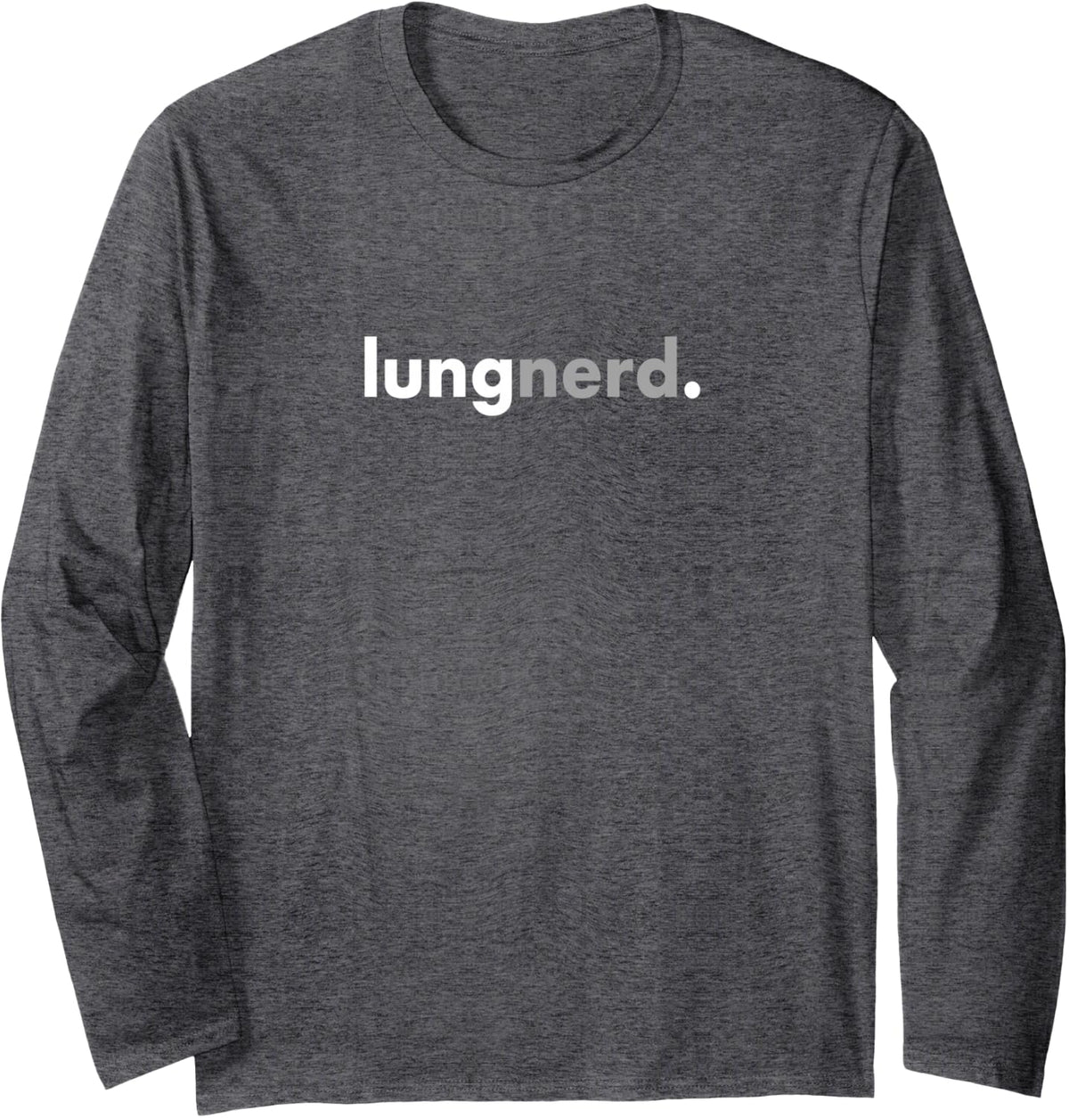 Minimalist Lung Nerd Pulmonary RT Respiratory Therapist Long Sleeve T-Shirt - Adult Unisex Dark Heather Grey