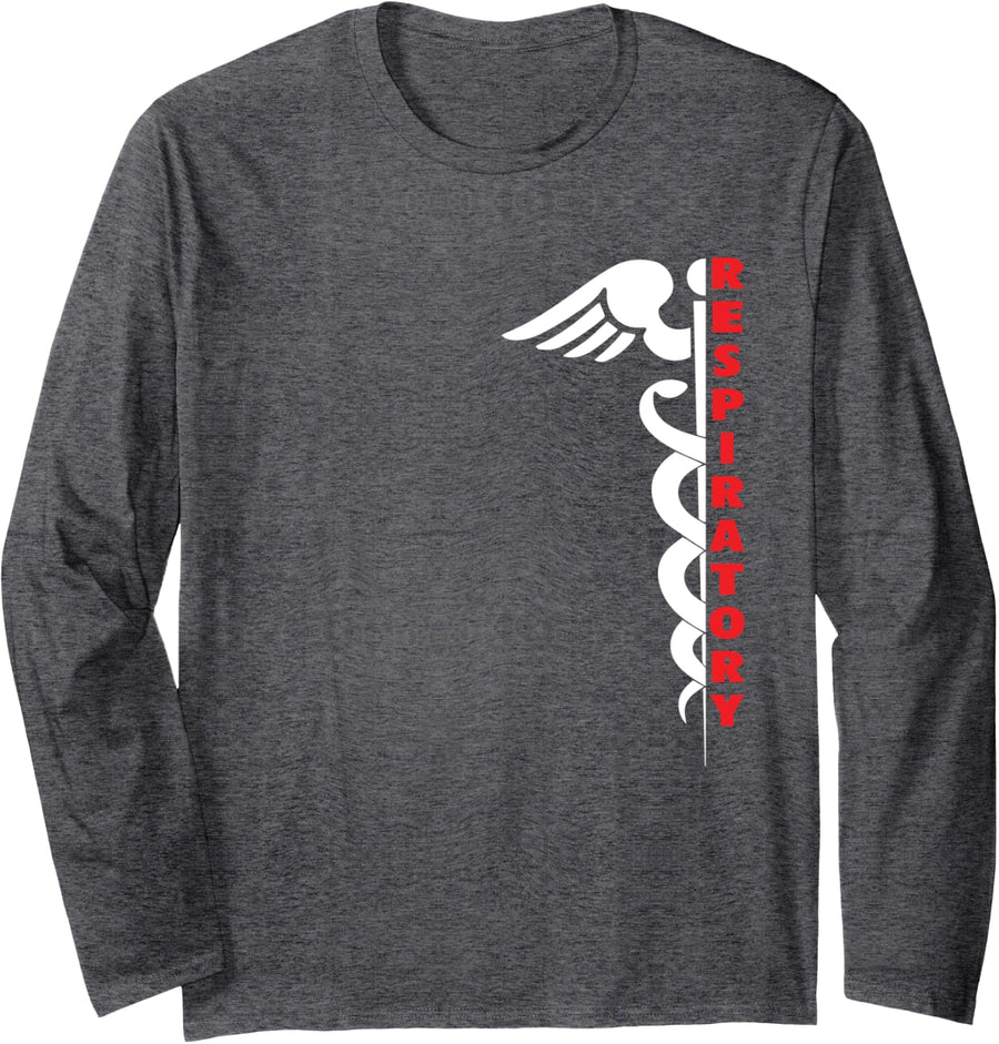 Cool Respiratory Therapy Therapist Long Sleeve Shirt Gift - Adult Unisex Dark Heather Grey