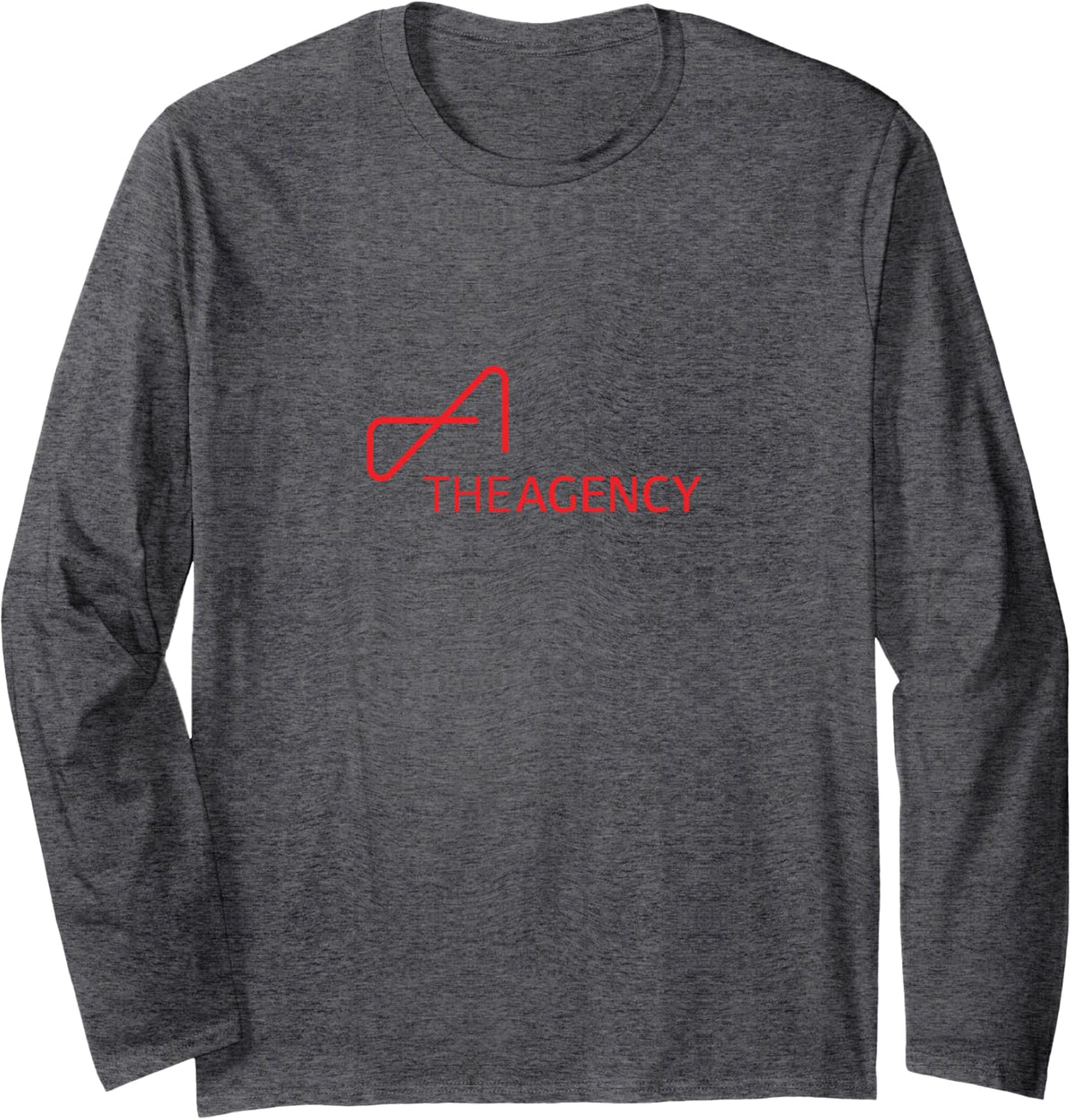 The Agency - Red Logo Long Sleeve T-Shirt - Adult Unisex Dark Heather Grey