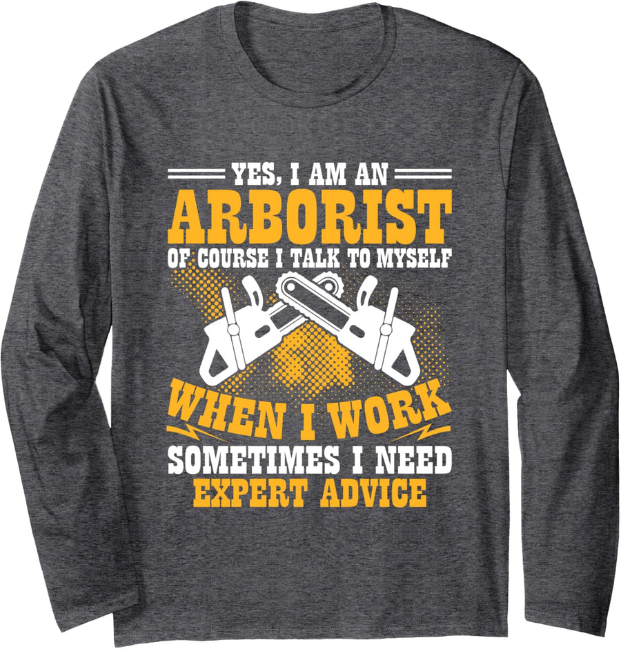 Arborist Tree Trimmer Climber Climbing Tree Vintage Surgeon Long Sleeve T-Shirt - Adult Unisex Dark Heather Grey