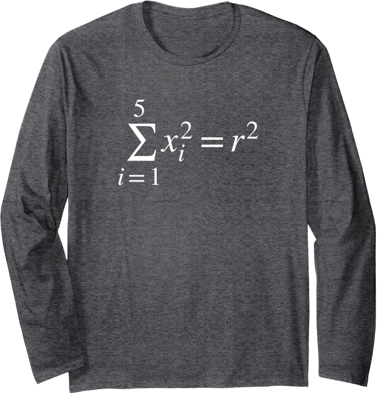 5D Mathematical Equation Hypersphere Math Design Long Sleeve T-Shirt - Adult Unisex Dark Heather Grey