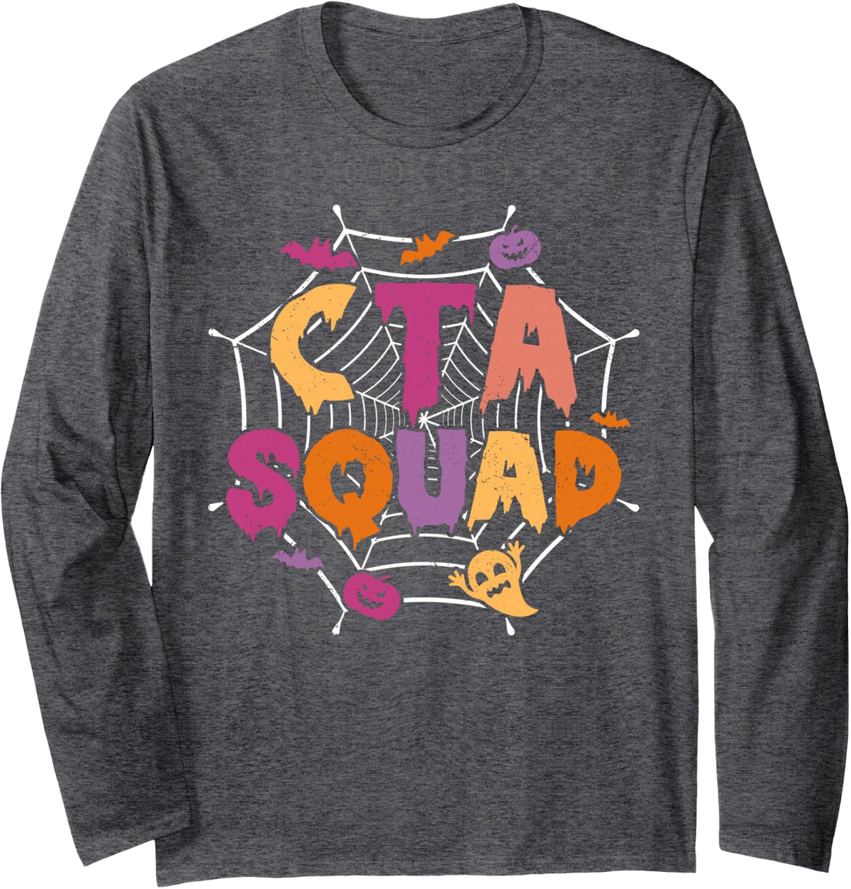 Halloween CTA Squad Matching Chiropractic Therapy Long Sleeve T-Shirt - Adult Unisex Dark Heather Grey