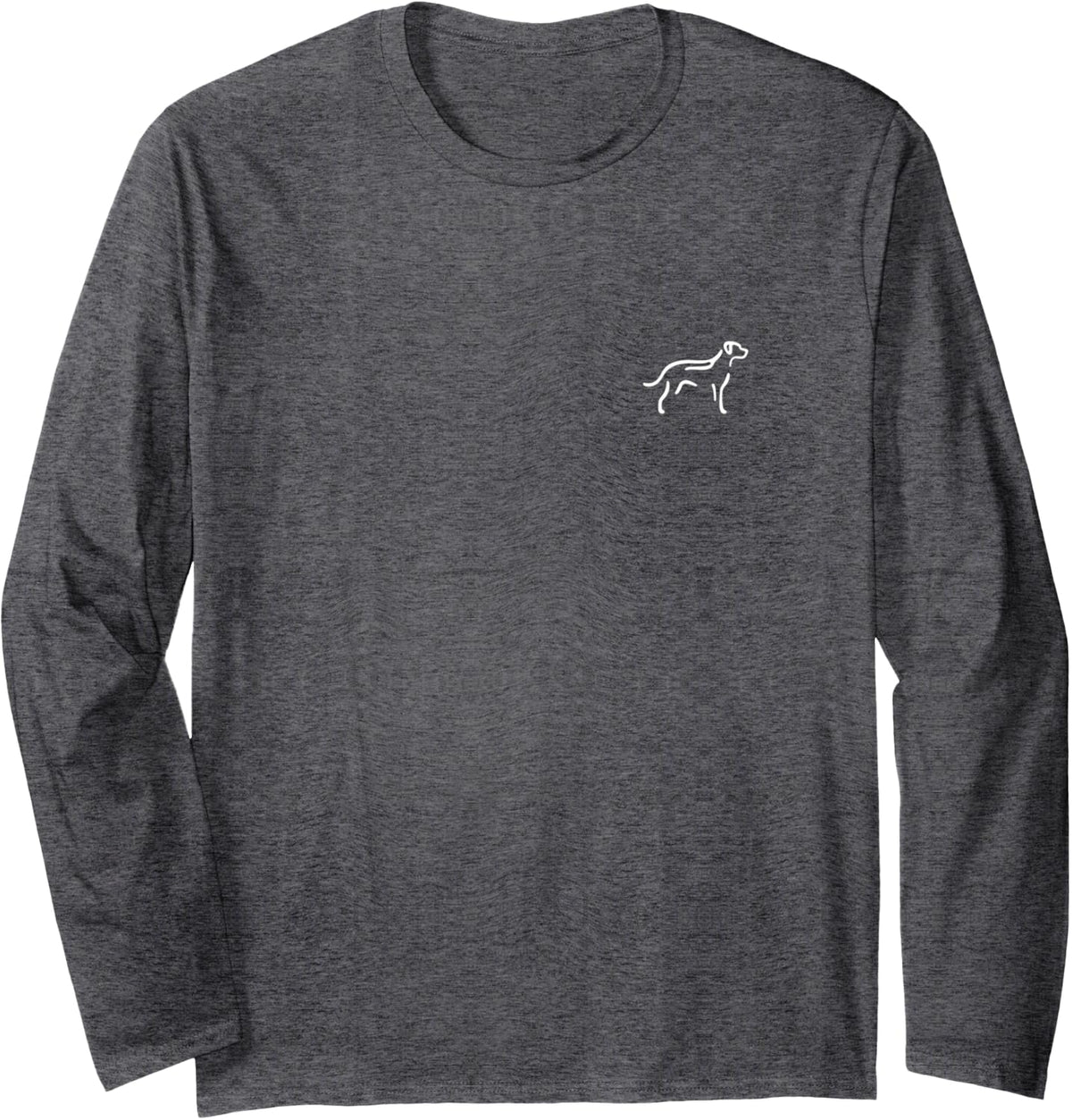 Simple Minimalist Badge Patch Line Art Rhodesian Ridgeback Long Sleeve T-Shirt - Adult Unisex Dark Heather Grey
