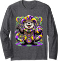 Mardi Gras Sea Otter Long Sleeve T-Shirt - Adult Unisex Dark Heather Grey