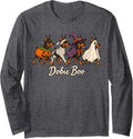 Doberman Pinscher Halloween Pumpkin Mummy Witch Ghost Dog Long Sleeve T-Shirt - Adult Unisex Dark Heather Grey
