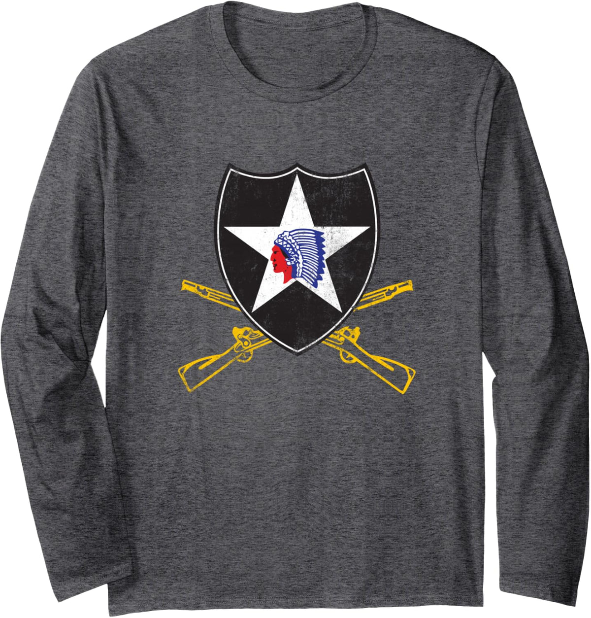 2nd Infantry Division Veteran Shirt Military Veterans Day Long Sleeve T-Shirt - Adult Unisex Dark Heather Grey