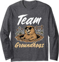 Team Groundhogs Weather Day Celebration Long Sleeve T-Shirt - Adult Unisex Dark Heather Grey