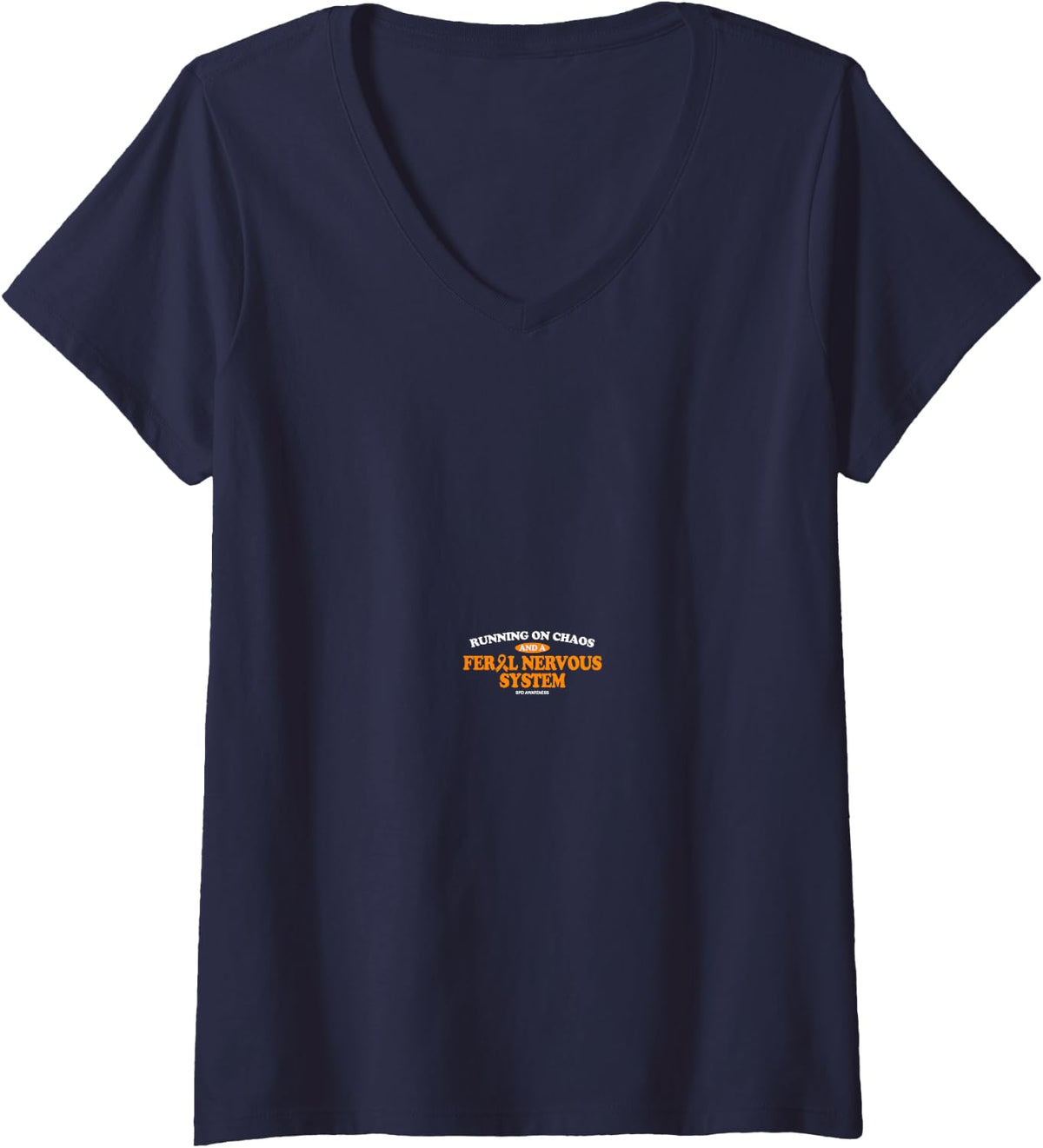 Women's Sensory Processing Disorder Warrior SPD V-Neck T-Shirt - Navy Blue