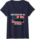 Women's Submarine USS North Dakota SSN-784 Veteran Grandfather Dad V-Neck T-Shirt - Navy Blue