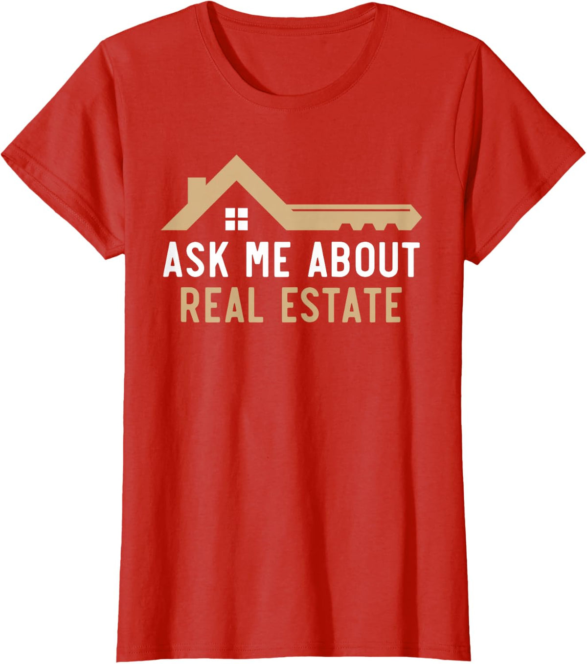 Ask Me About Real Estate House Agent Realtor Shirt T-Shirt Tee for Realtors - Red