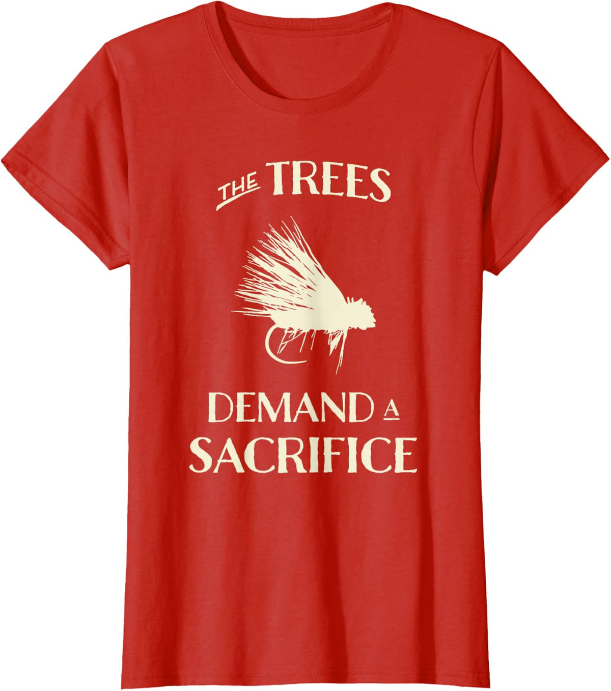 Fly Fishing for Trout Funny Fly Casting T-Shirt - Red