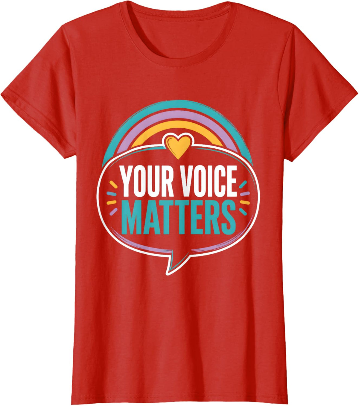 Your Voice Matters Special Education Teacher T-Shirt - Red