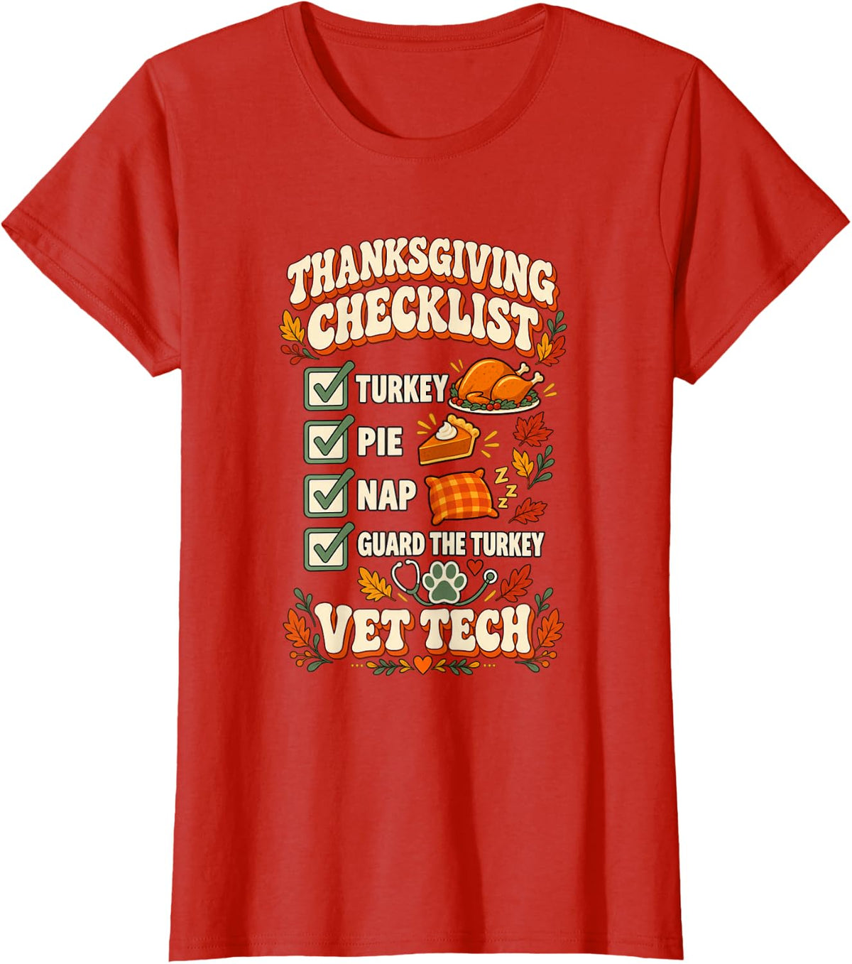 Thanksgiving SPED Teacher Thankful Turkey Humor T-Shirt - Red