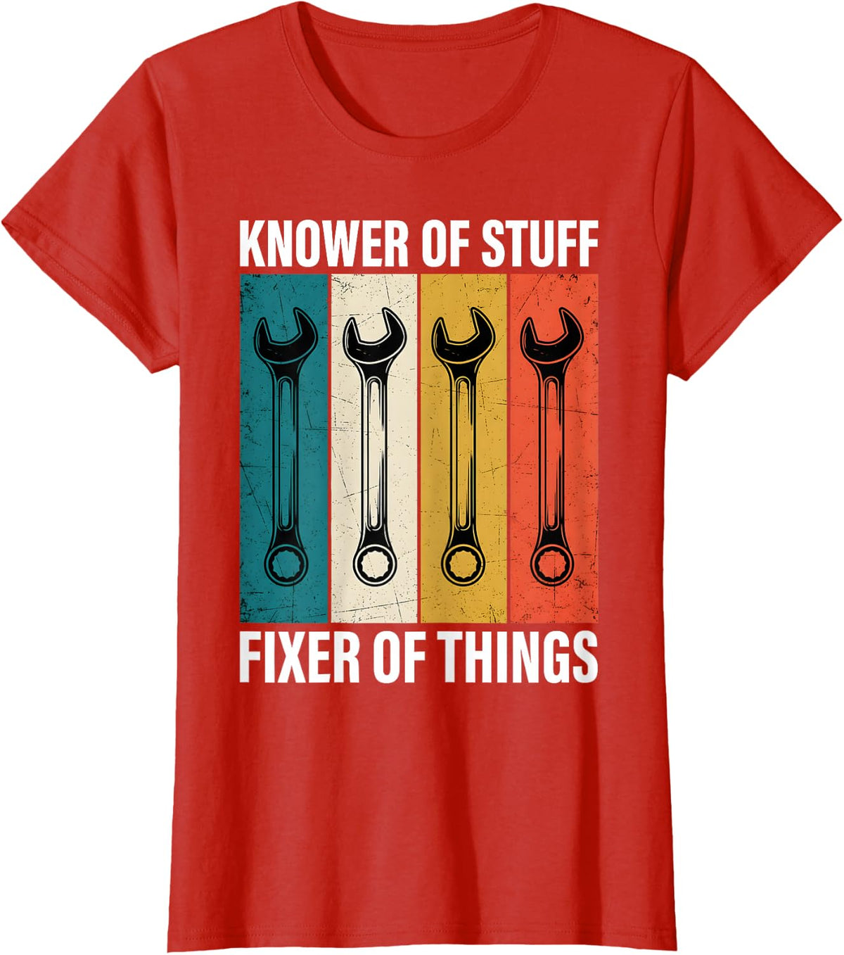 Wrench Mechanic Vintage Tool Funny Mechanic Men Dad Auto T-Shirt - Red