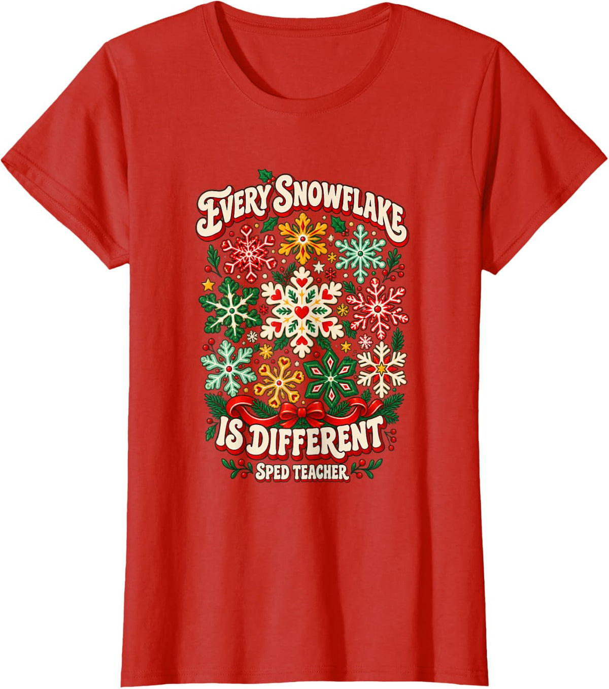 Christmas SPED Teacher Christmas Team T-Shirt - Red