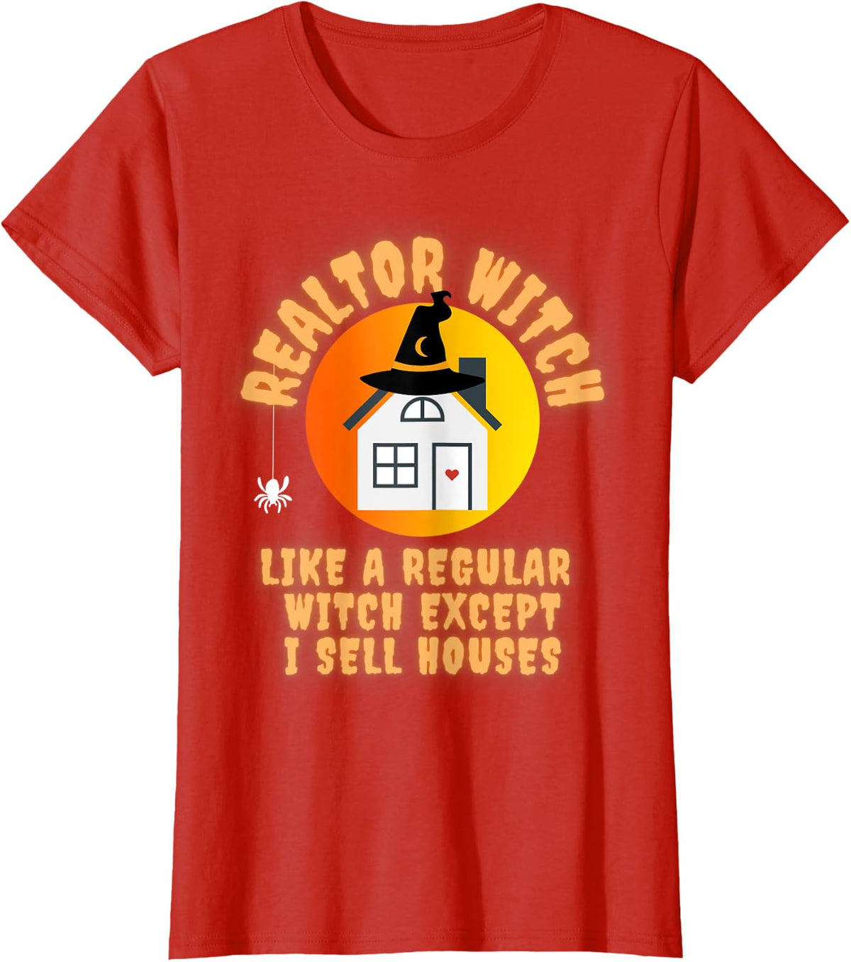Realtor Witch Halloween Costume Real Estate Agent Womens T-Shirt - Red