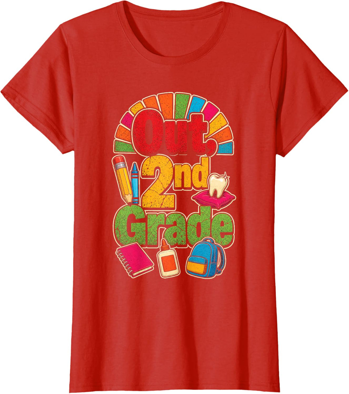 2nd Grade Out Elementary Graduation Moving Up Day T-Shirt - Red