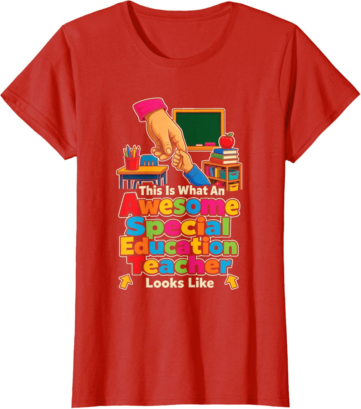 Special Education Teacher Gift SPED Awesome Looks Like T-Shirt - Red