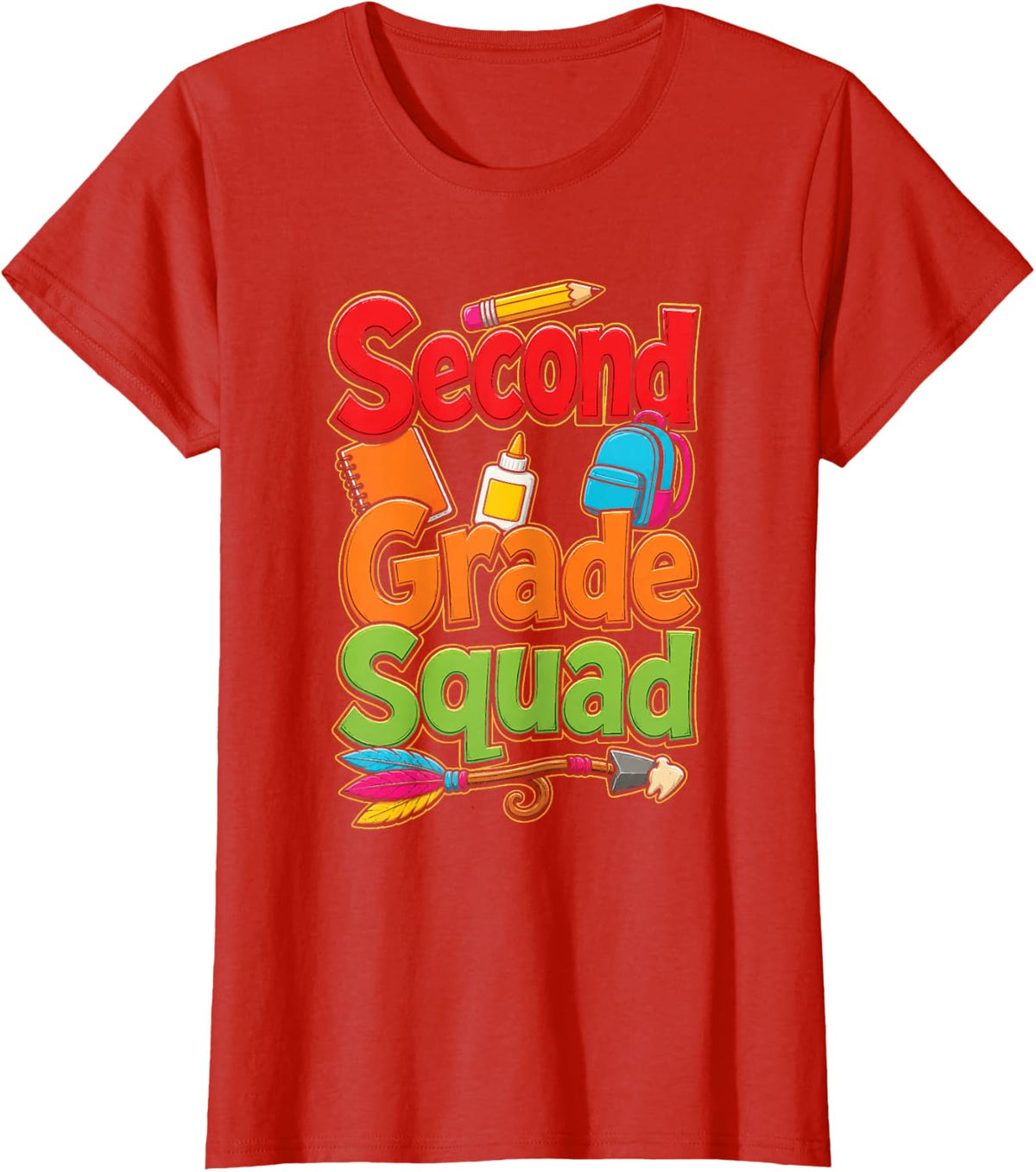 2nd Grade Squad Second Graders First Day of School T-Shirt - Red