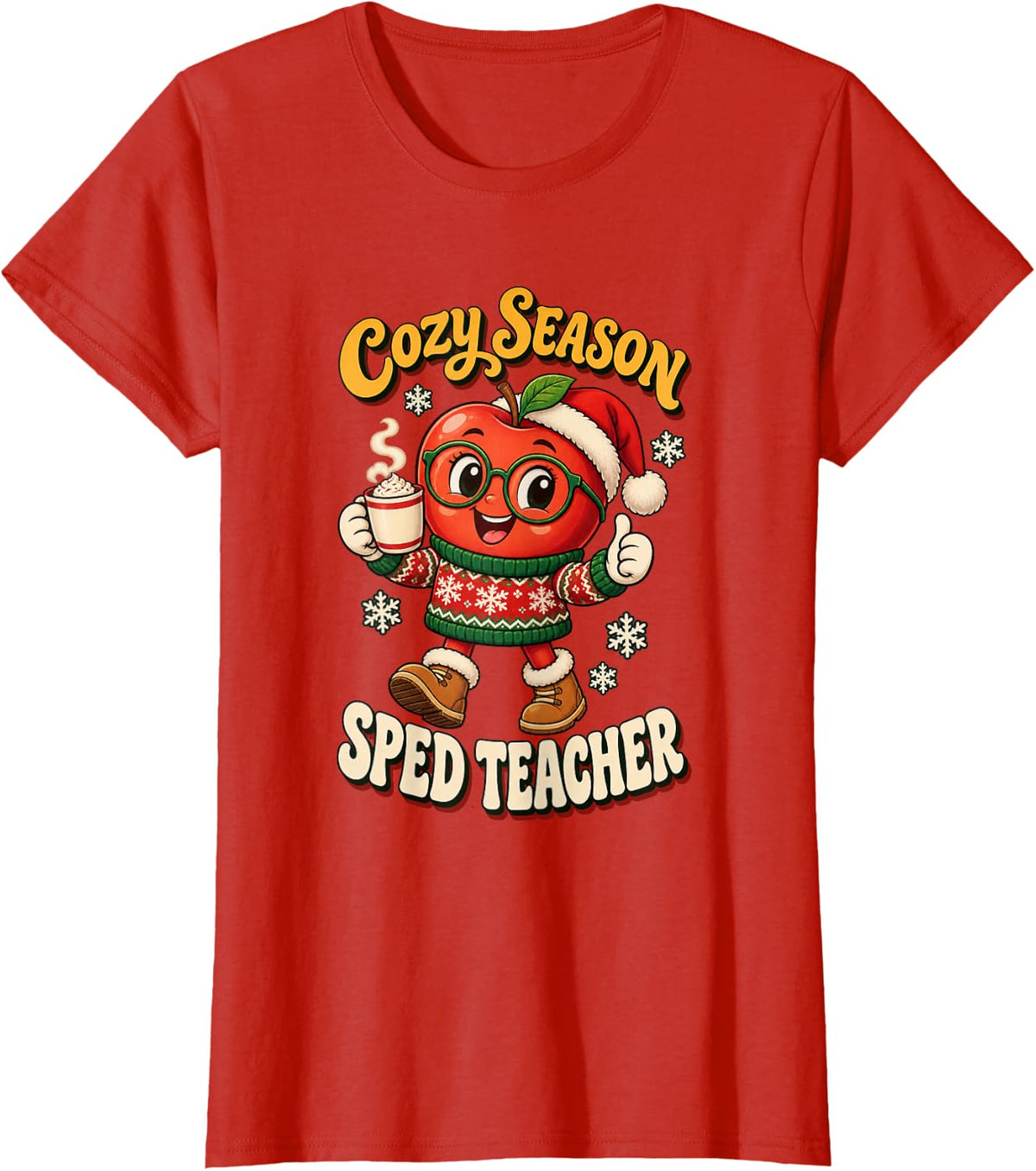 Christmas SPED Teacher Winter Cheer T-Shirt - Red