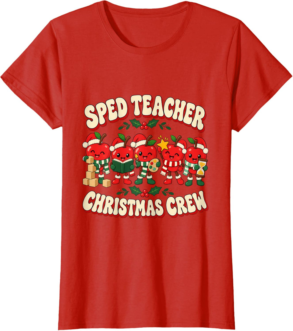 Christmas SPED Teacher Festive Winter T-Shirt - Red