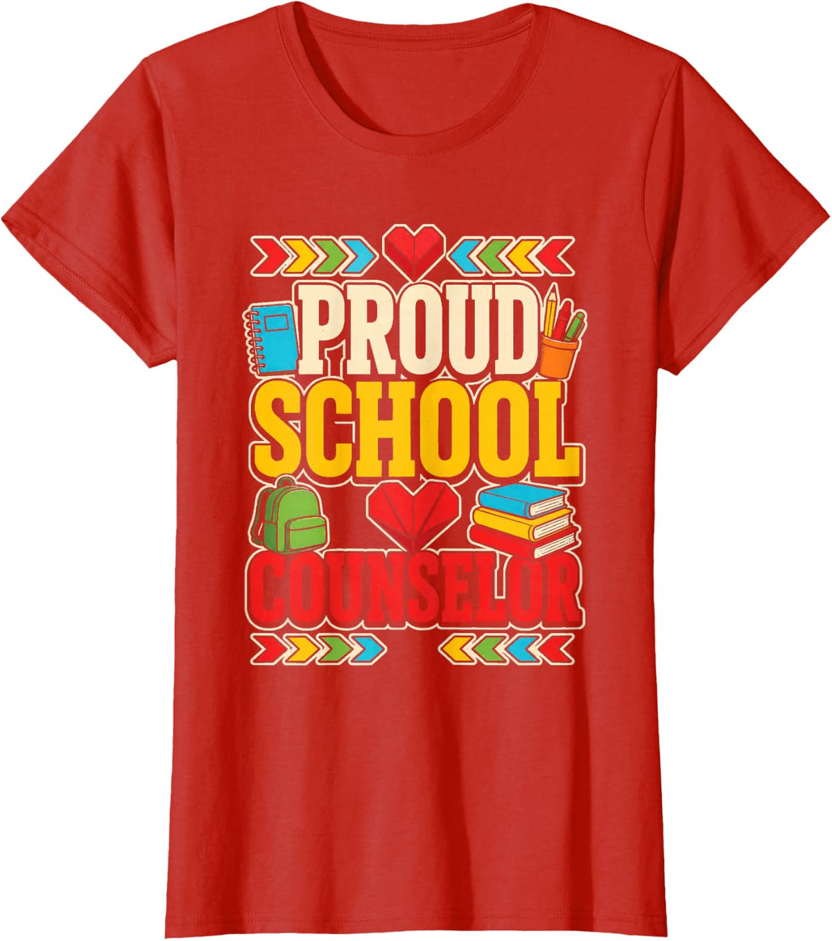 School Counselor Proud Elementary Student Services T-Shirt - Red