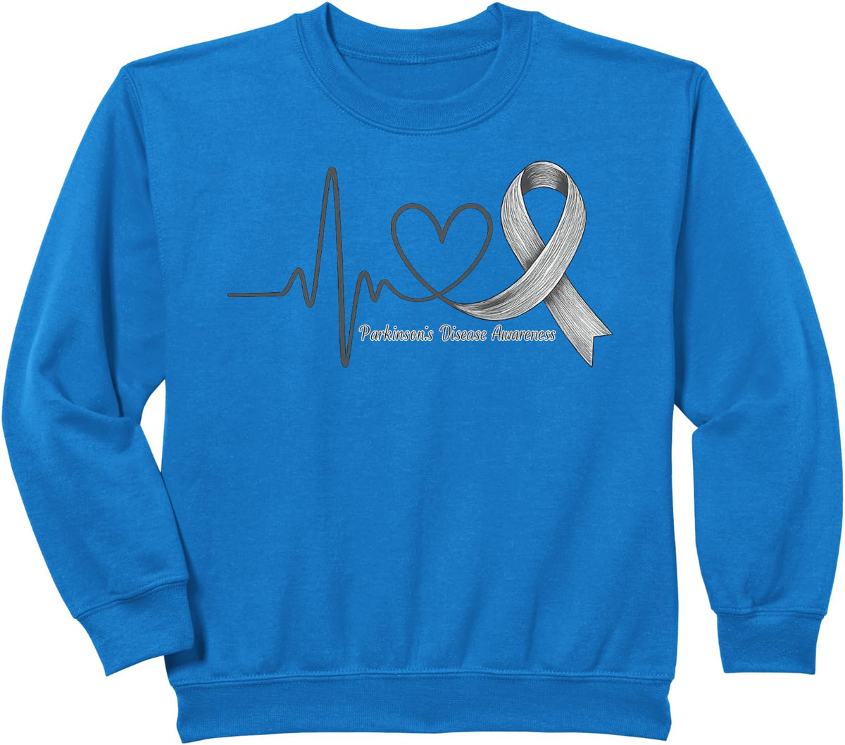 Parkinson's Disease Awareness Month April Support Wear Grey Sweatshirt - Royal Blue