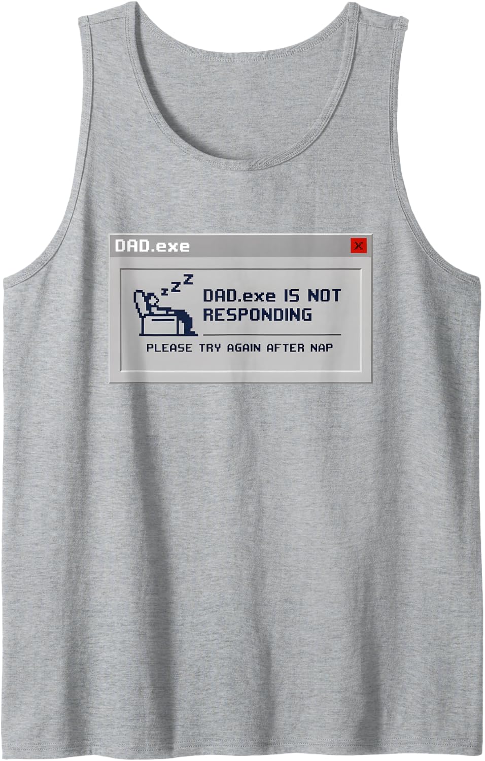 Men's Dad.exe is Not Responding Funny Dad Computer Geek Nap Dad Sleeveless Tank Top - Heather Grey