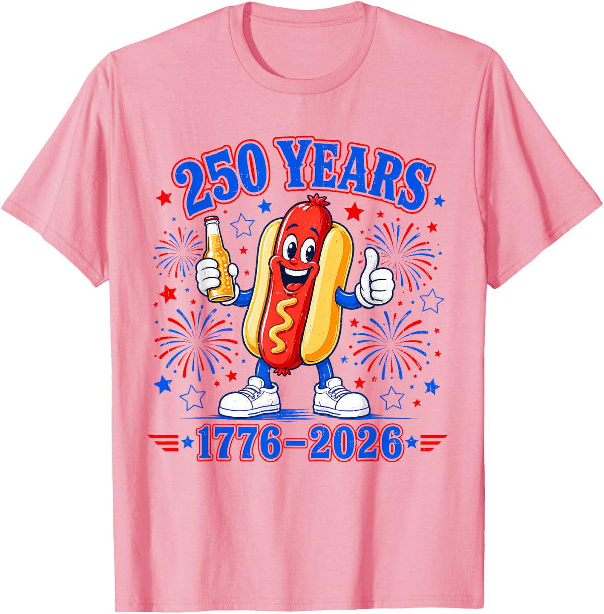 250 Anniversary USA Patriotic 250 Years American 4th of July T-Shirt - Pink