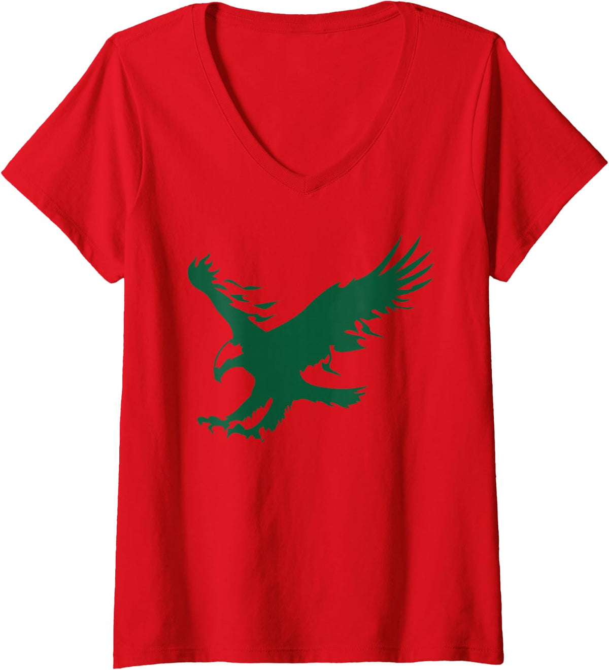 Women's Eagle Silhouette Graphic V-Neck T-Shirt - Red