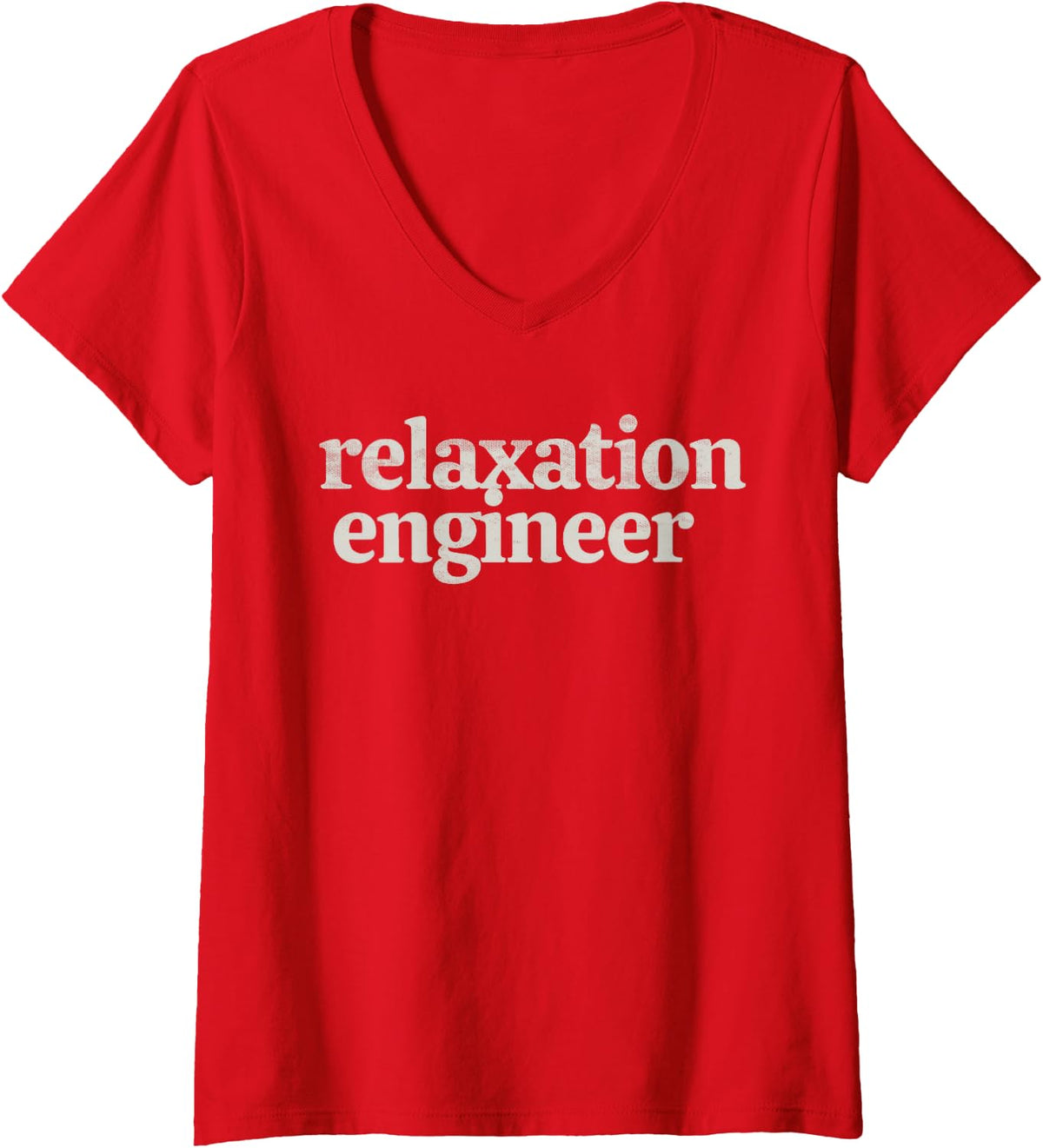 Women's Relaxation Engineer Funny Massage Therapist Spa Therapy V-Neck T-Shirt - Red