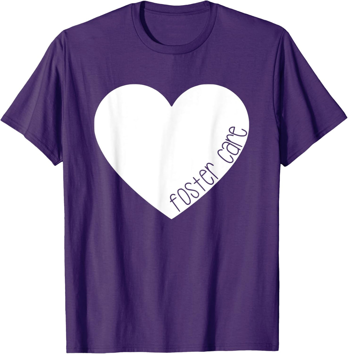 Foster Care Heart Love Foster Parent Mom T-Shirt - Purple