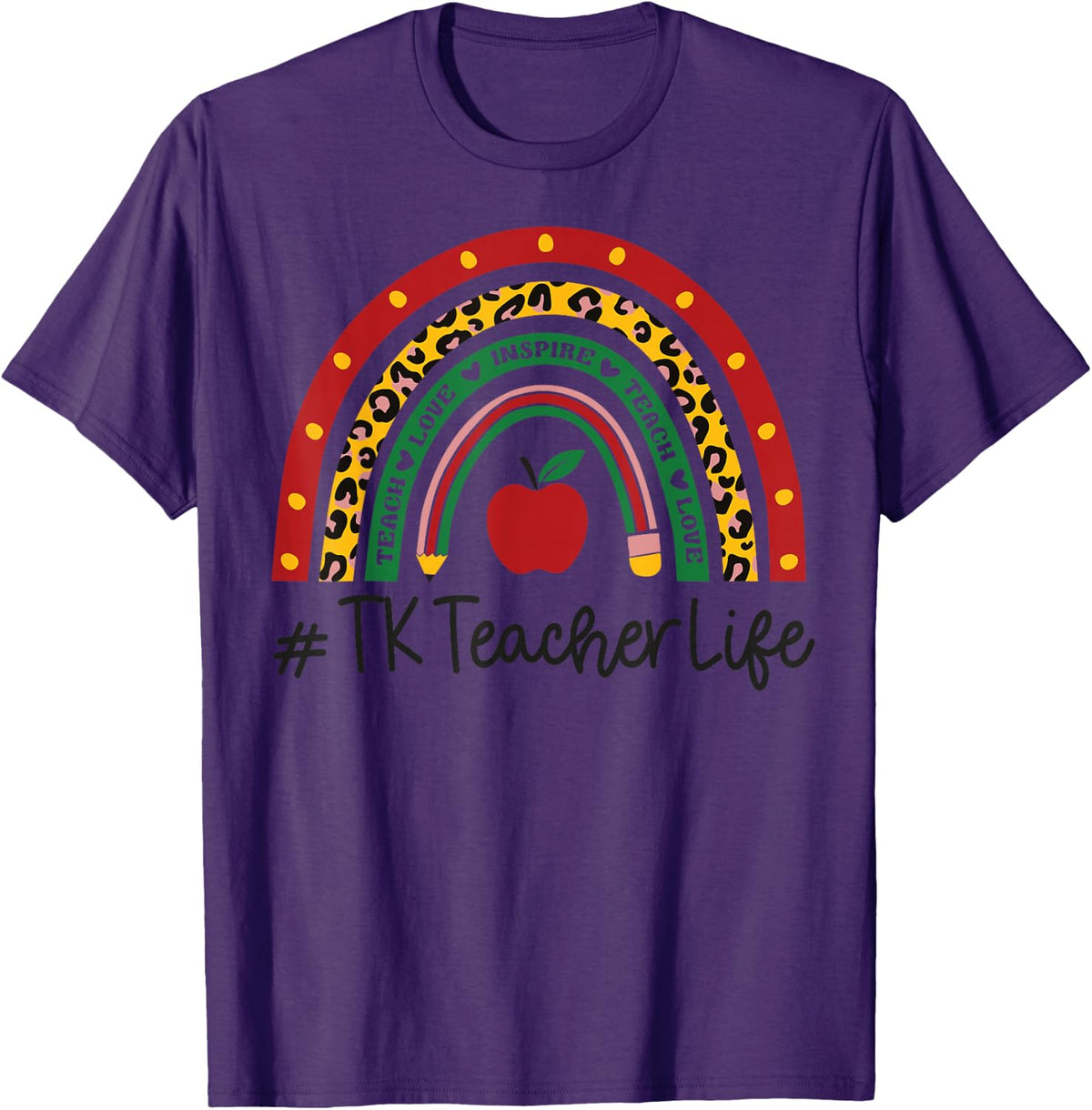 TK Teacher Rainbow Appreciation Day Hello Back To School T-Shirt - Purple