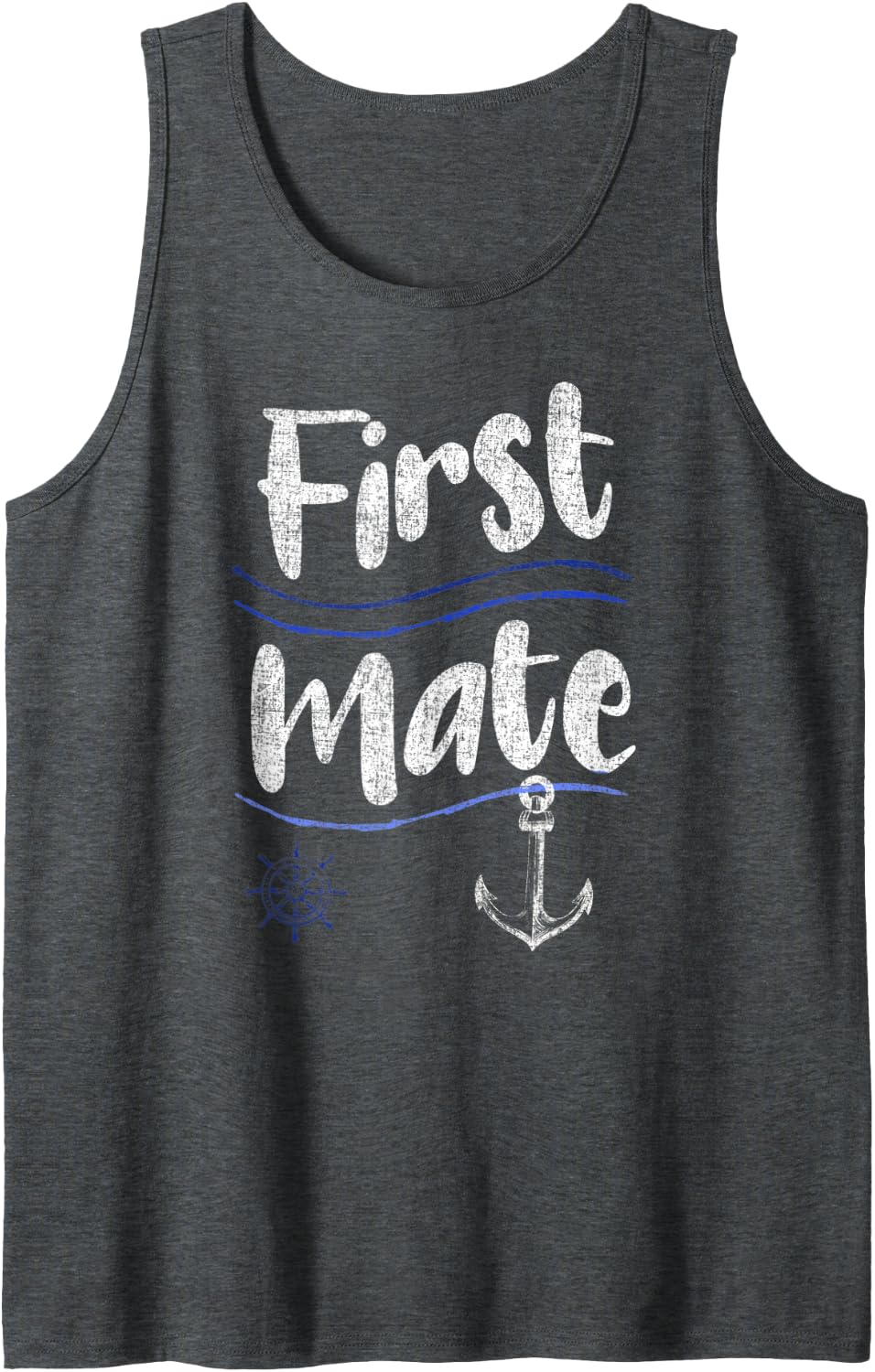 Captain Boater Boating Pontoon Summer Vacation Gift Tee Tank Top - Dark Heather Grey