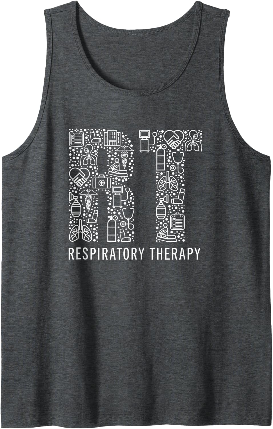 Respiratory Therapist RT Therapy Respiratory Care Week Sleeveless Tank Top - Dark Heather Grey