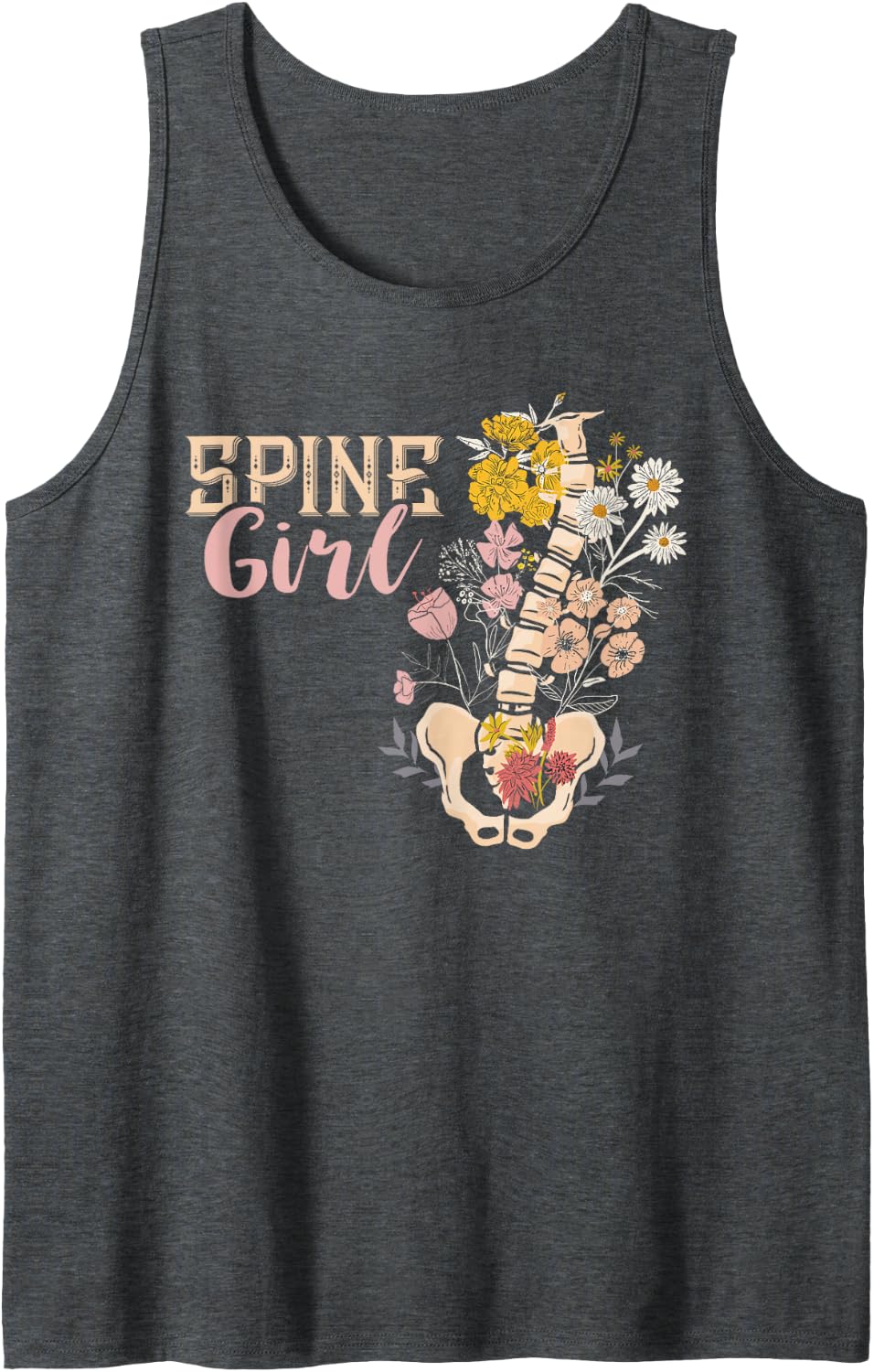 Chiropractic Care Spine Girl Spinal Adjustment Chiropractor Tank Top - Dark Heather Grey
