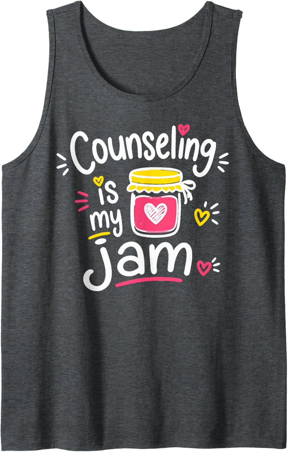 Cute School Counseling Tank Top - Dark Heather Grey