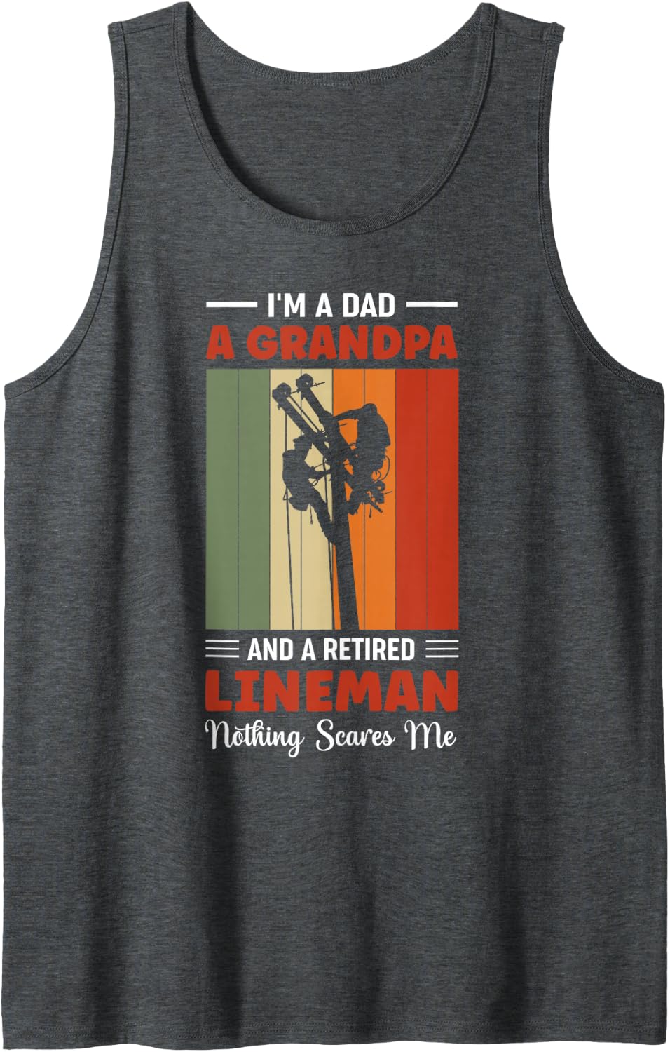 Retired Lineman Electrician Linemen Electrical Engineer Sleeveless Tank Top - Dark Heather Grey