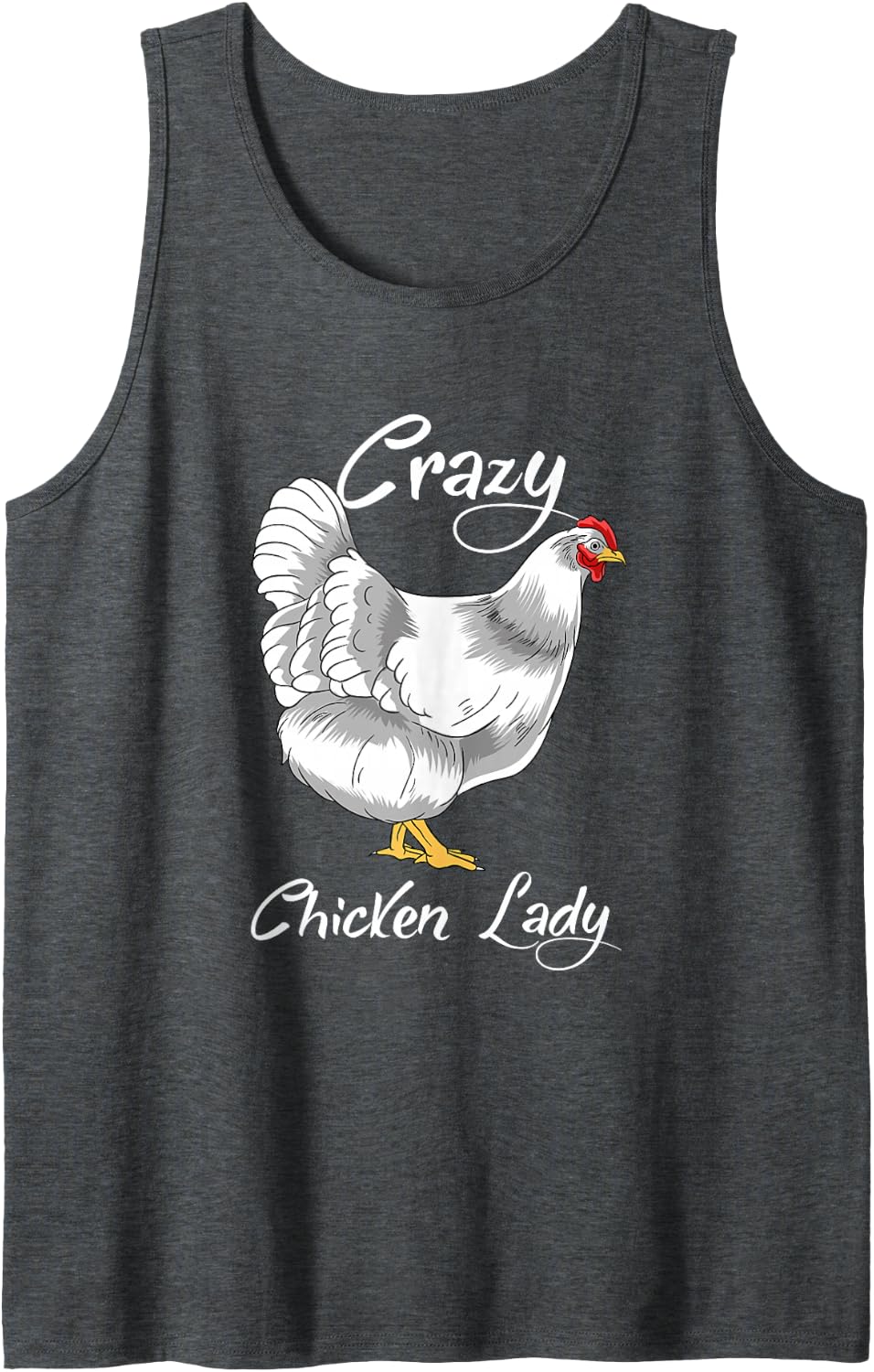 Farmer Crazy Chicken Lady Funny Chicken Girl Tank Top - Dark Heather Grey