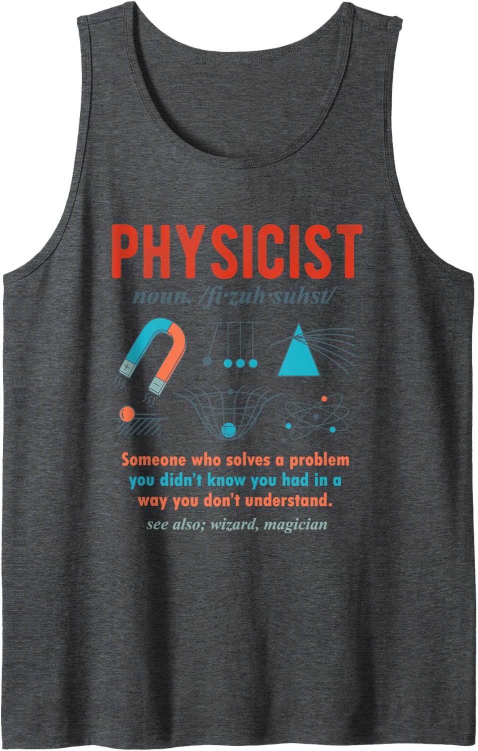 Retro Sleeveless Tank Top - Dark Heather Grey